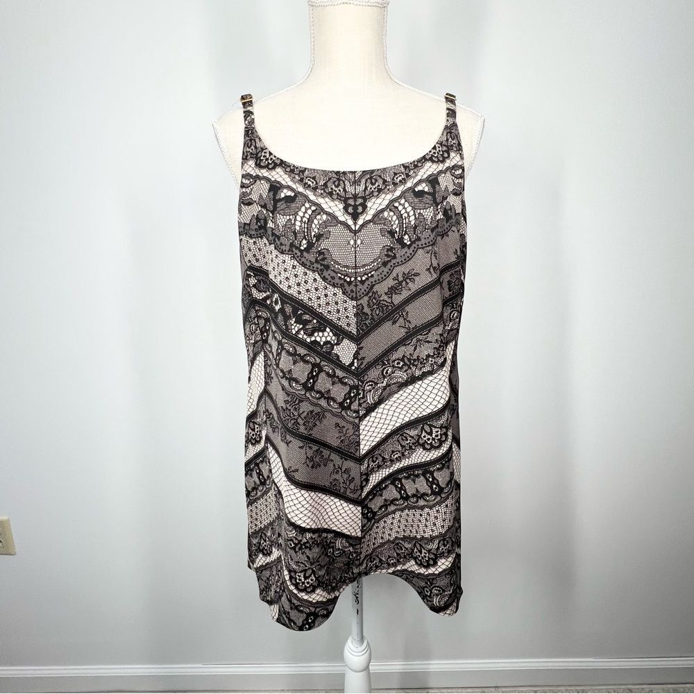 Cabi Monaco Chevron Lace Print Cami Style Tank Top #3278 Medium